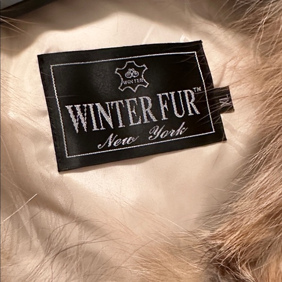 💯% Authentic Women's Tan Fox Fur Crop Jacket - Picture 5 of 7